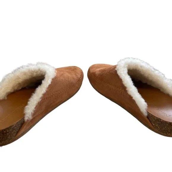 NWOT Jenni Kayne Suede Shearling-Lined Slip On Moc Clog Saddle Brown Size 39 - Picture 9 of 10
